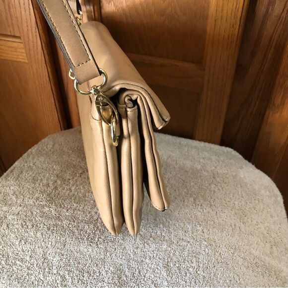 JOE’S JEANS Tan Asymmetrical Zipper Leather Crossbody Bag - Picture 4 of 13